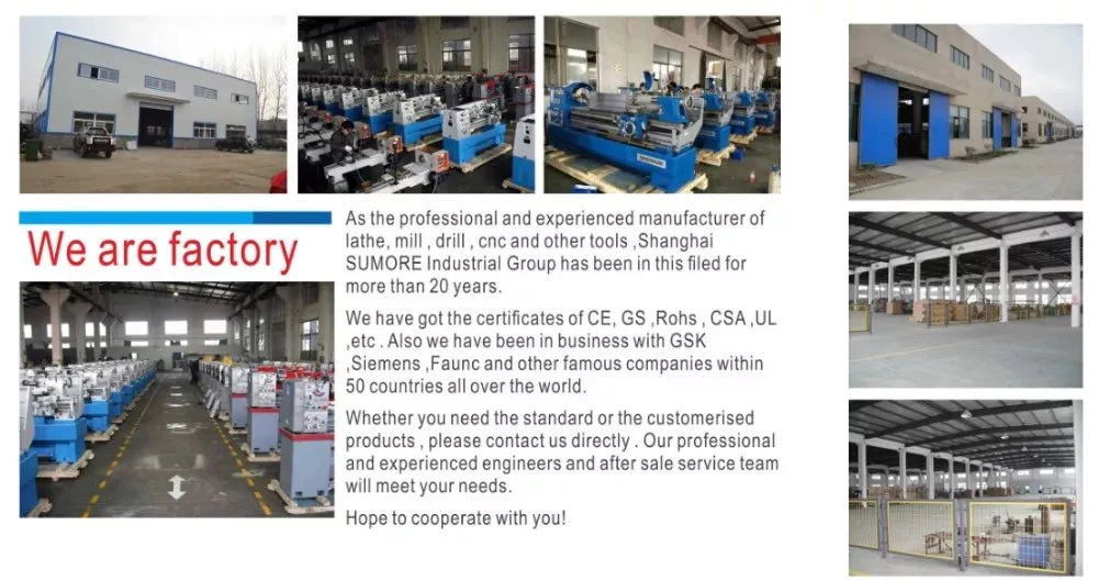 Sumore Made in Shanghai China Horizontal Machine CNC Machinery Manual Lathe with CE